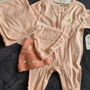 Pink Baby Footie Set